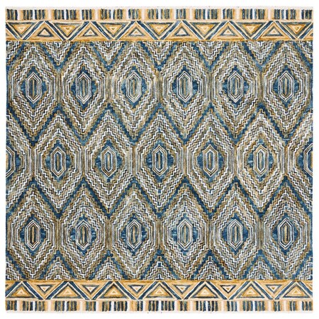 Safavieh Aspen Hand Tufted Square Area Rug Blue & Gold - 7 x 7 ft. APN822M-7SQ